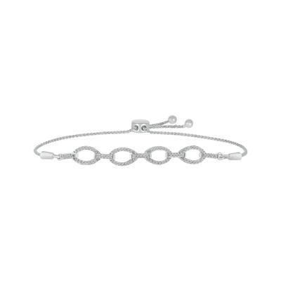 Diamond Bolo Link Bracelet in Sterling Silver (1/4 ct. tw.)