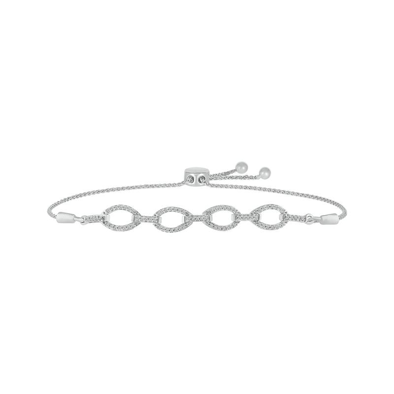 Diamond Bolo Link Bracelet in Sterling Silver &#40;1/4 ct. tw.&#41; – Image 1 of 1
