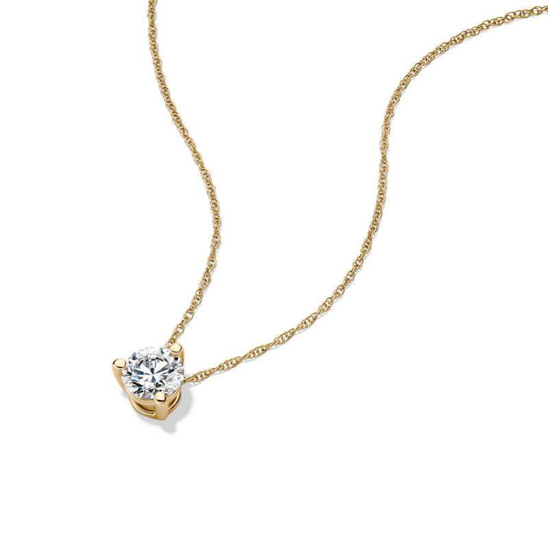 Lab Grown Diamond Solitaire Pendant in 14K Yellow Gold (1/2 ct.)  – Image 4 of 4