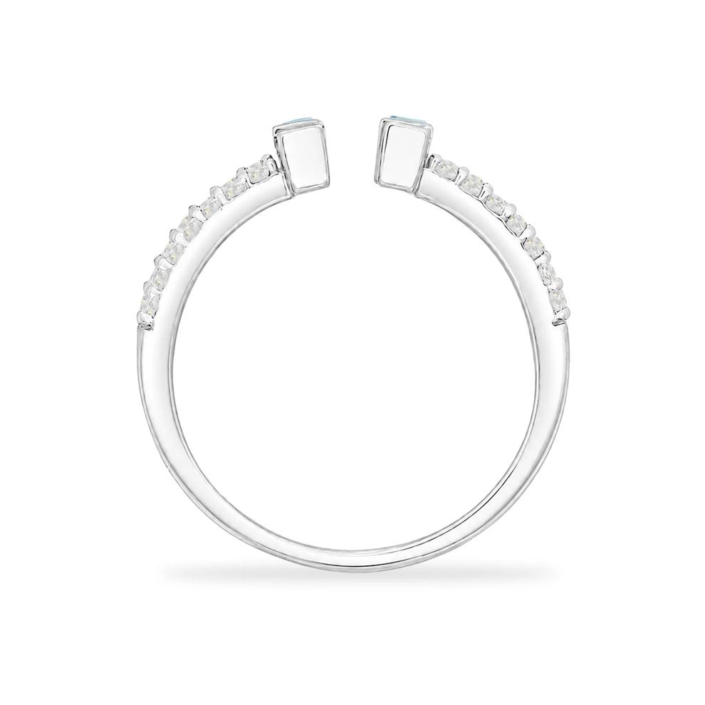 Blue Topaz &amp; Lab-Created White Sapphire Open Band in Sterling Silver – Image 6 of 8