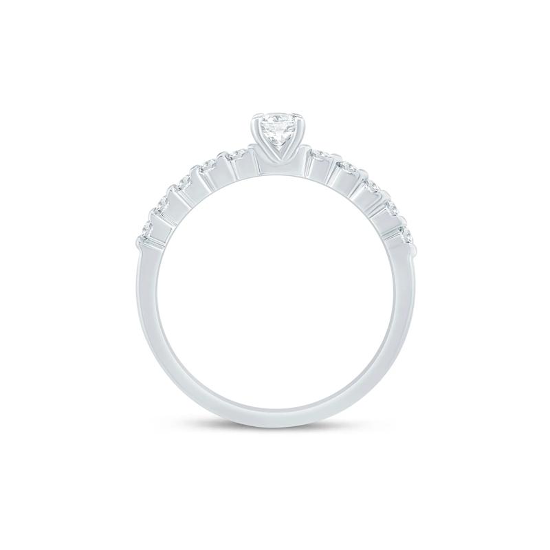Lab Grown Diamond Oval Promise Ring in Sterling Silver &#40;3/8 ct. tw.&#41; – Image 2 of 3