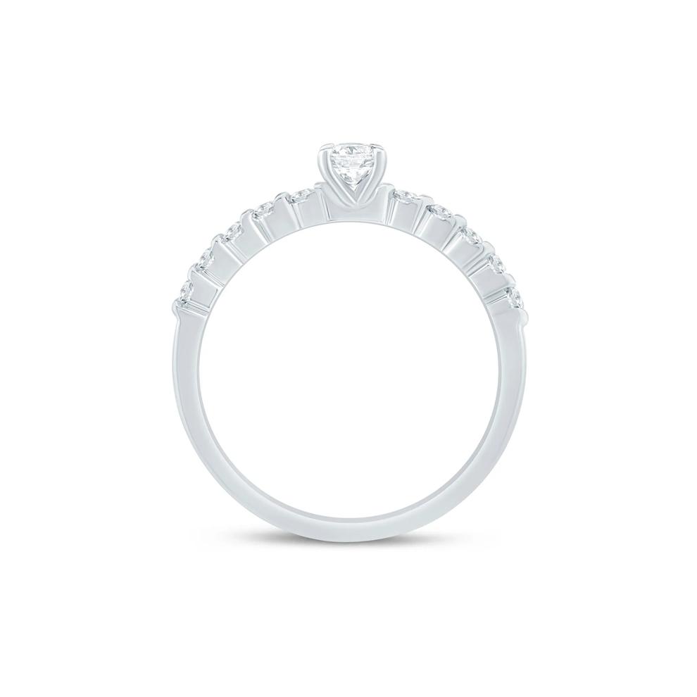 Lab Grown Diamond Oval Promise Ring in Sterling Silver (3/8 ct. tw.) – Image 2 of 3