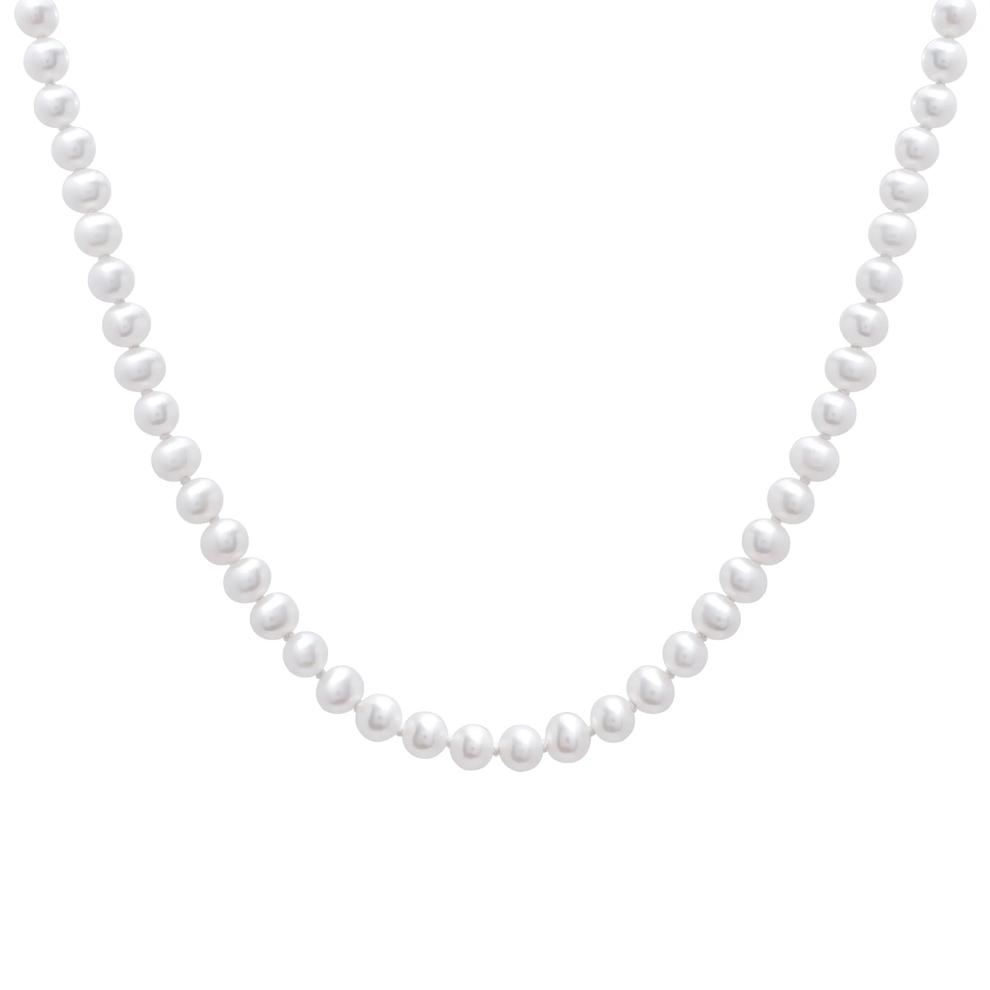 Pearl Necklace with Vermeil Closure – Image 1 of 7
