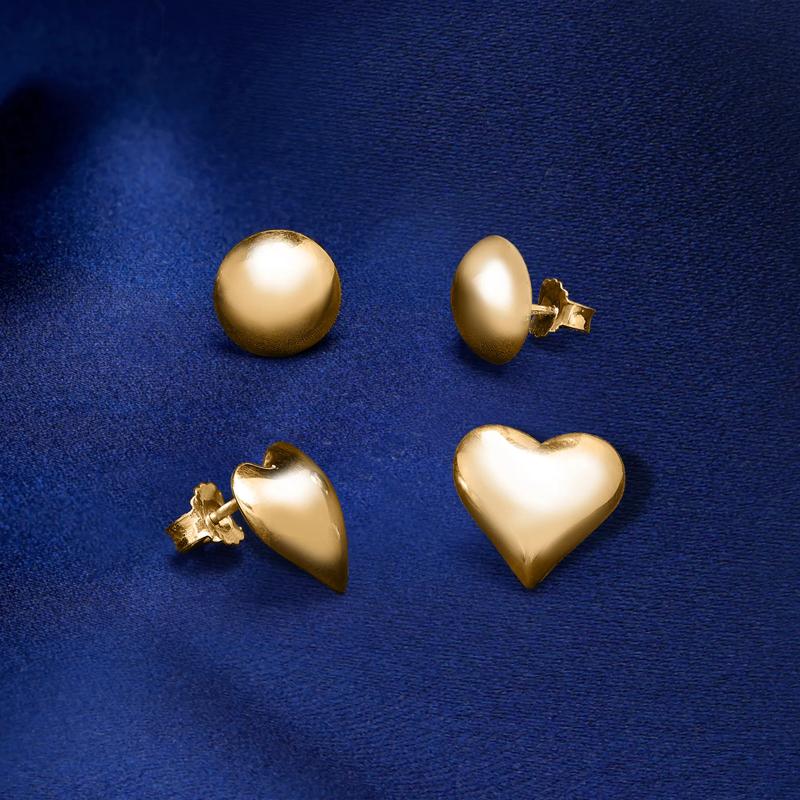 Puffy Circle Stud Earring in Vermeil – Image 4 of 4