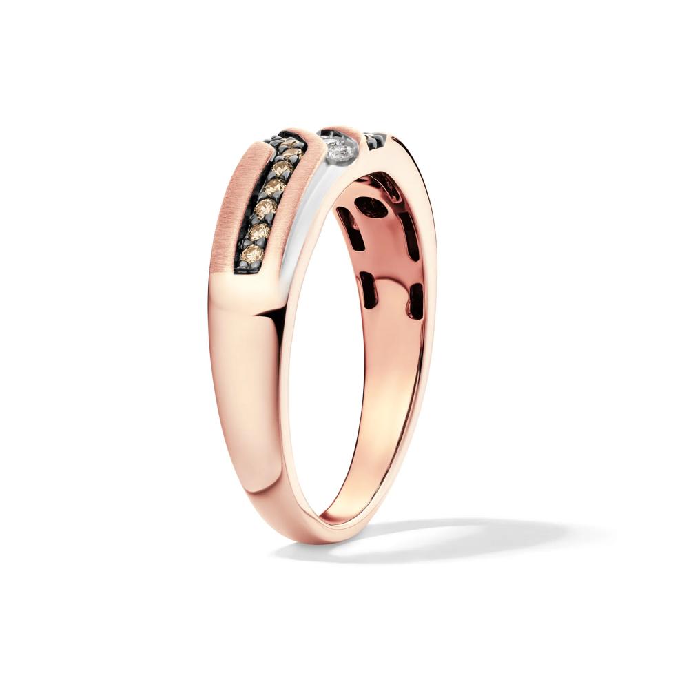 Men's Brown and White Diamond Ring in 10K Rose Gold (1/4 ct. tw.) – Image 3 of 4