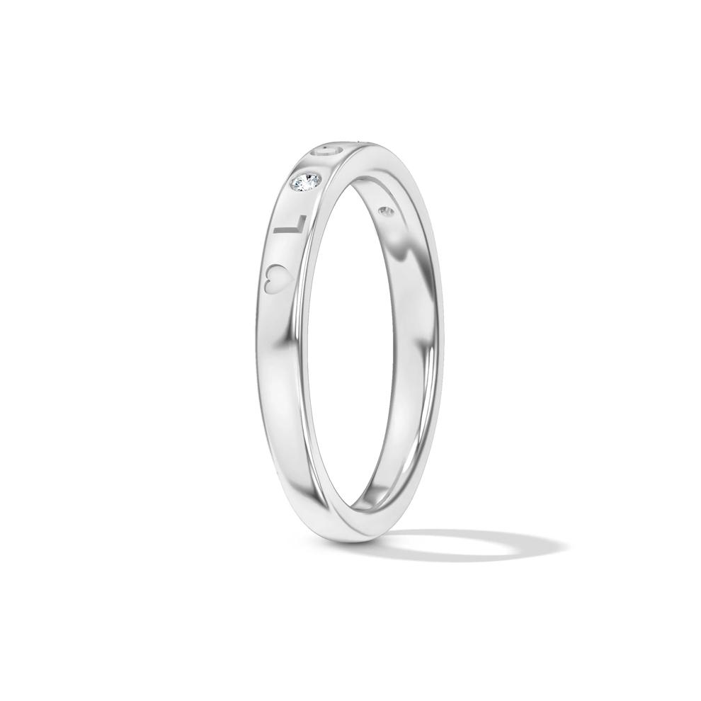 Diamond Accent "Love" Stack Band in 10K White Gold – Image 3 of 4