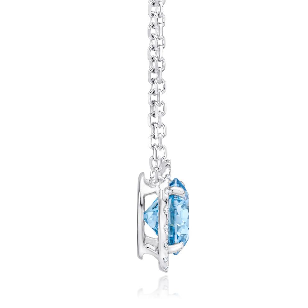 Lab Grown Diamond Fancy Blue Halo Pendant in 14K White Gold (2 1/4 ct. tw.) – Image 2 of 2
