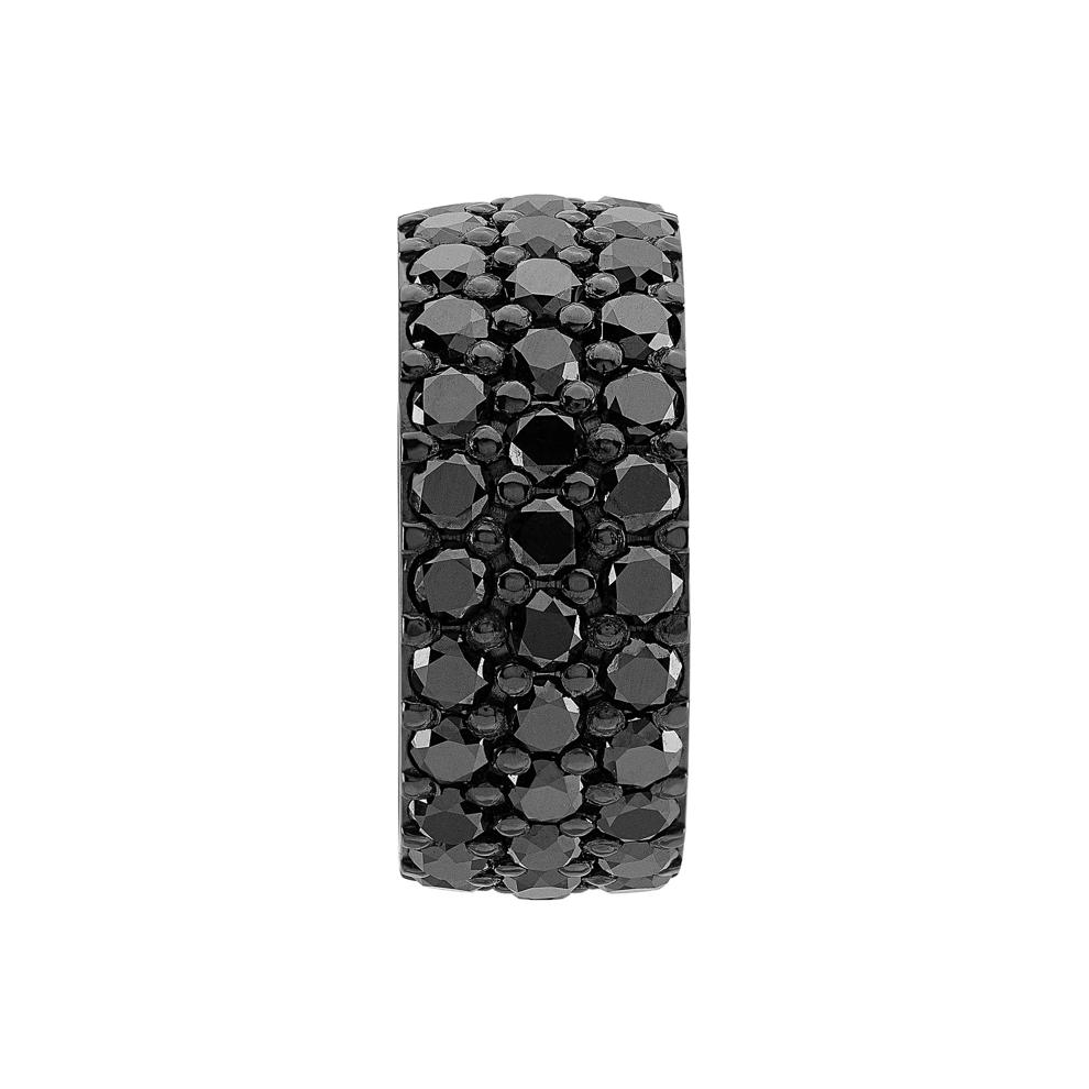 Men's Black Diamond Three-Row Eternity Band in Black Zirconium – Image 3 of 3