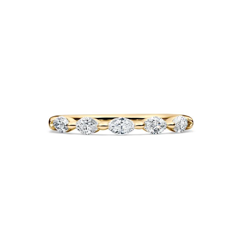 Lab Grown Diamond Marquise Anniversary Band in 14K Yellow Gold &#40;1/2 ct. tw.&#41; – Image 1 of 4