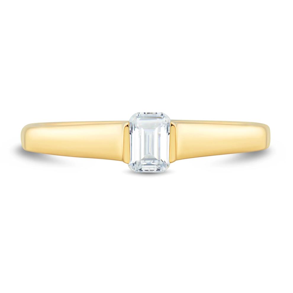 Emerald-Cut Diamond Ring in 14K Yellow Gold (1/3 ct. tw.) – Image 1 of 3