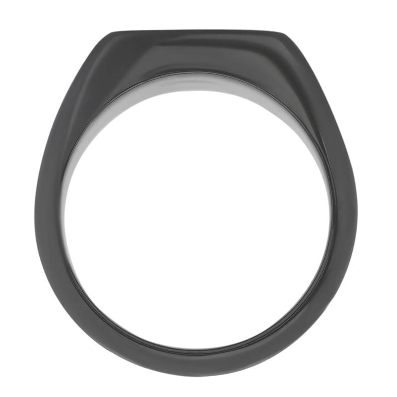 Cocobolo Inlay Cushion Signet Ring in Zirconium – Image 2 of 3