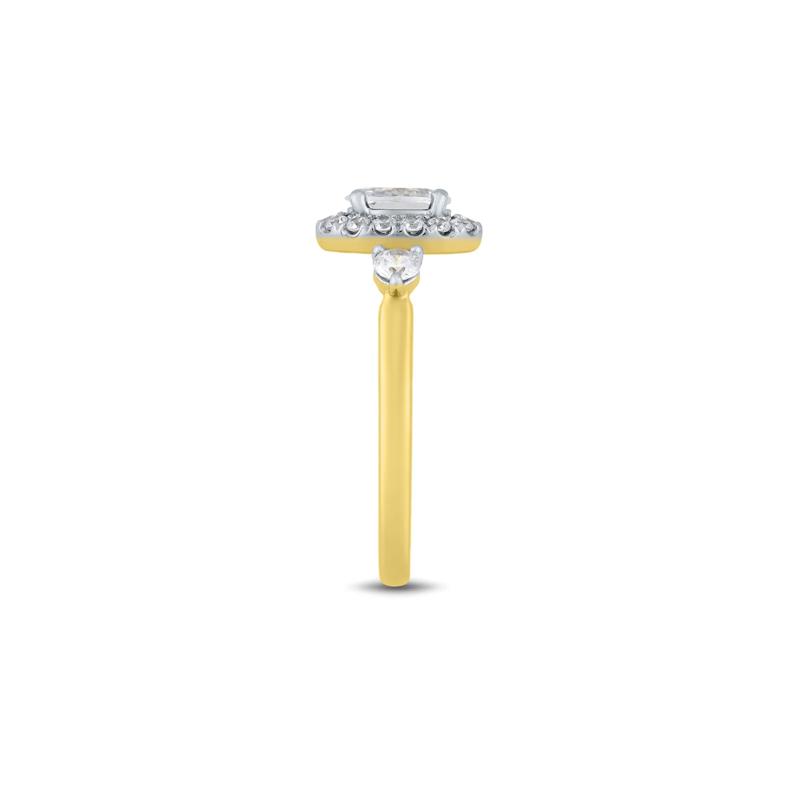 Lab Grown Diamond Three-Stone Oval Engagement Ring in 14K Yellow Gold &#40;1 1/4 ct. tw.&#41; – Image 3 of 3