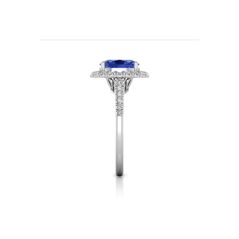 Tanzanite &amp; Diamond Halo Ring in 14K White Gold &#40;1/3 ct. tw.&#41; – Image 3 of 3
