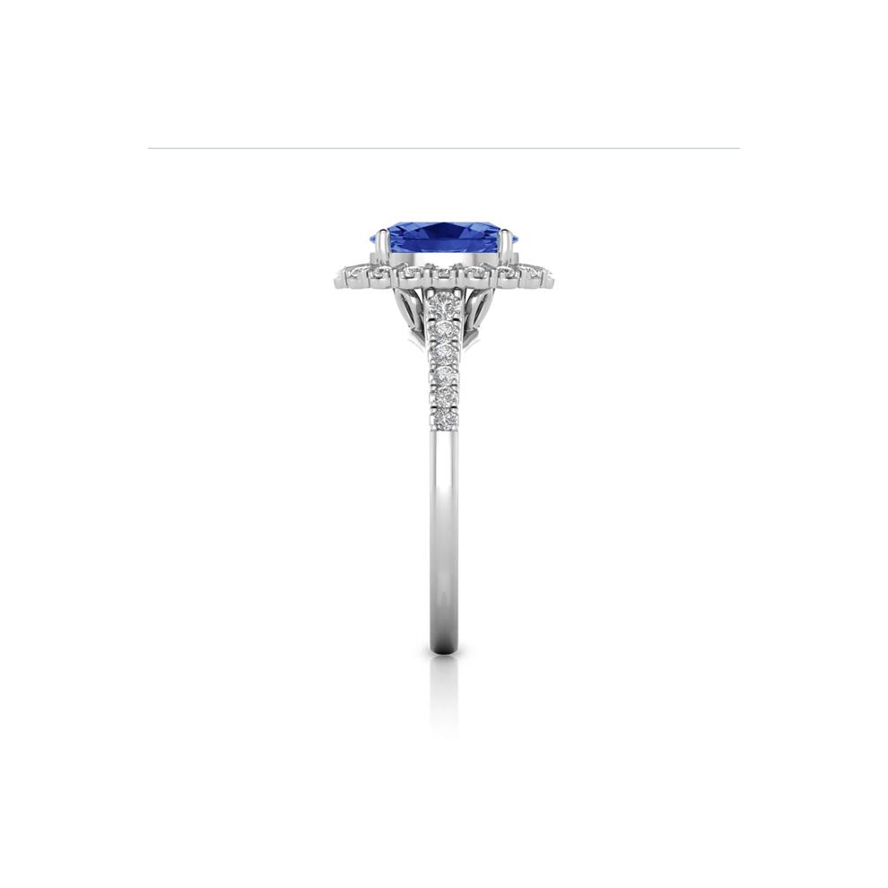 Tanzanite &amp; Diamond Halo Ring in 14K White Gold (1/3 ct. tw.) – Image 3 of 3