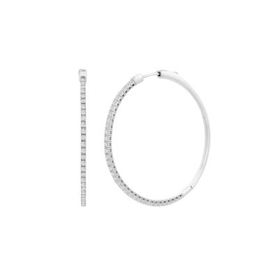 1 ct. tw. Diamond Hoop Earrings in 10K White Gold