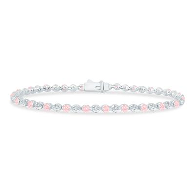 Lab Grown Diamond Pink and White Bracelet in 14K Gold (5 ct. tw.)