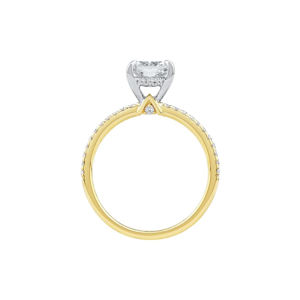 Anais Radiant-Cut Lab Grown Diamond Engagement Ring in 14K Yellow and White Gold (2 1/4 ct. tw.) – Image 2 of 4