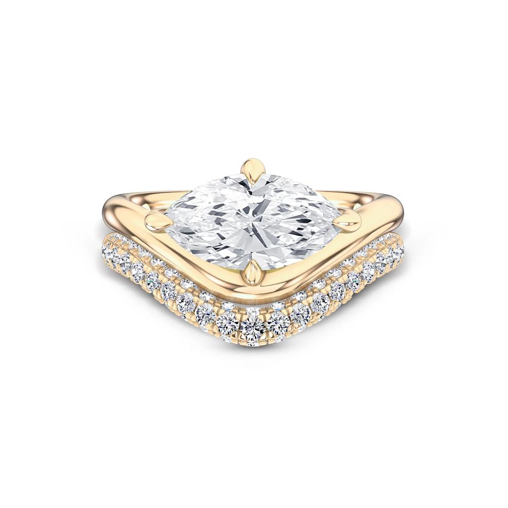 Lab Grown Diamond Marquise Engagement Set in 14K Yellow Gold (2 5/8 ct. tw.) – Image 1 of 6