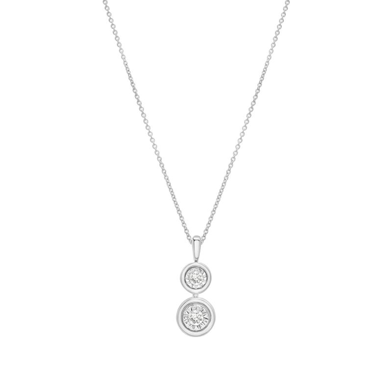 Diamond Earrings &amp; Round Pendant Necklace Box Set in Sterling Silver &#40;1/3 ct. tw.&#41; – Image 3 of 6
