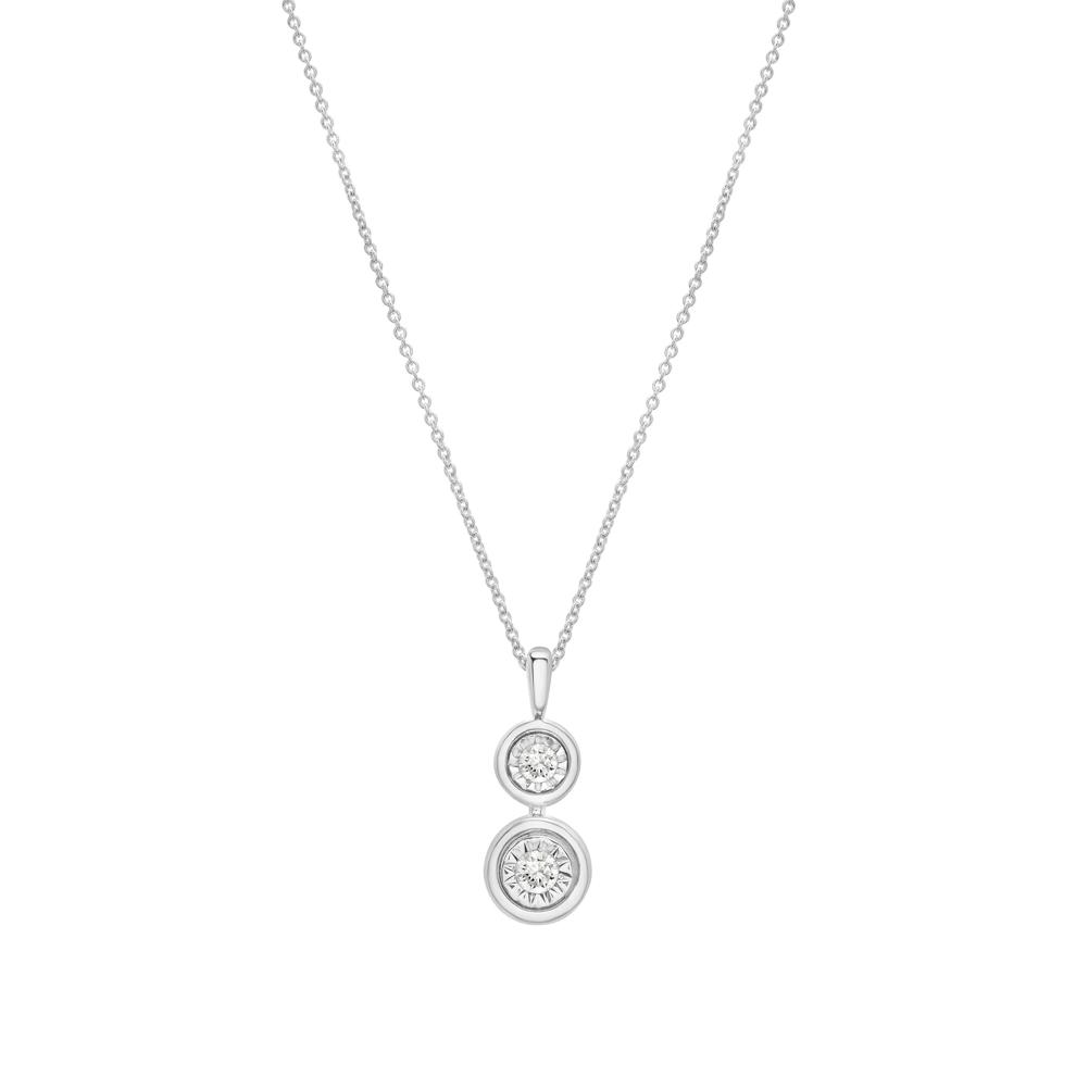 Diamond Earrings &amp; Round Pendant Necklace Box Set in Sterling Silver (1/3 ct. tw.) – Image 3 of 6