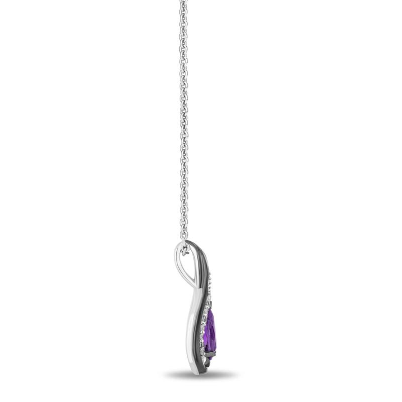 Ursula Amethyst and Diamond Pendant in Sterling Silver &#40;1/10 ct. tw.&#41; – Image 2 of 3