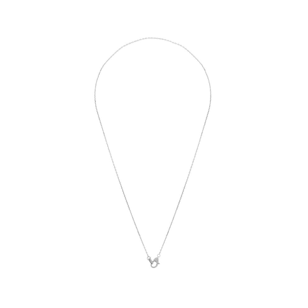 Diamond Lobster Clasp Necklace in 10K White Gold (1/10 ct. tw.) – Image 2 of 3