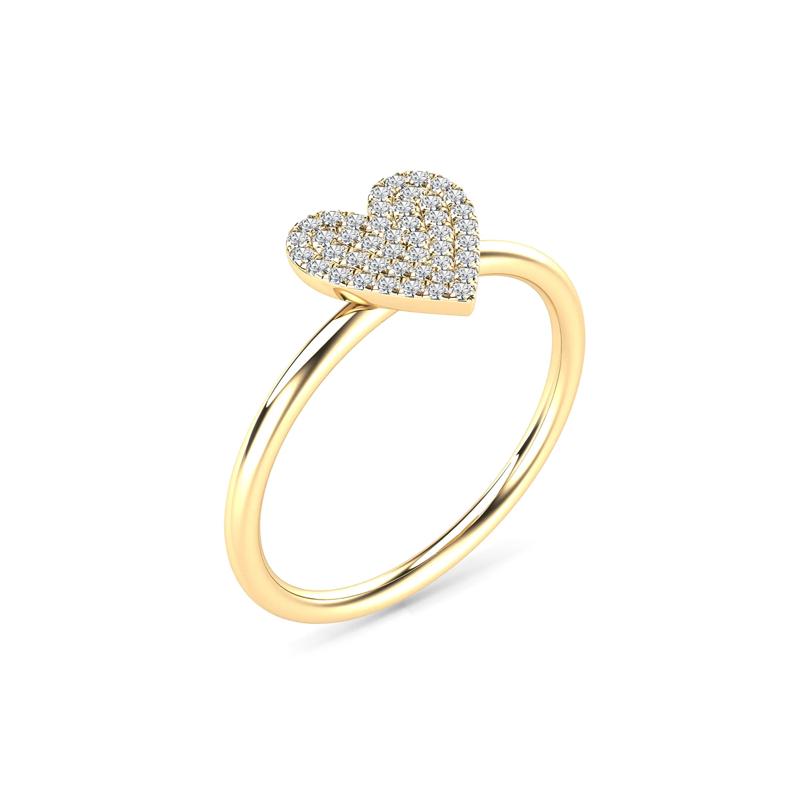 Diamond Heart Ring in 14K Yellow Gold &#40;1/8 ct. tw.&#41; – Image 5 of 5