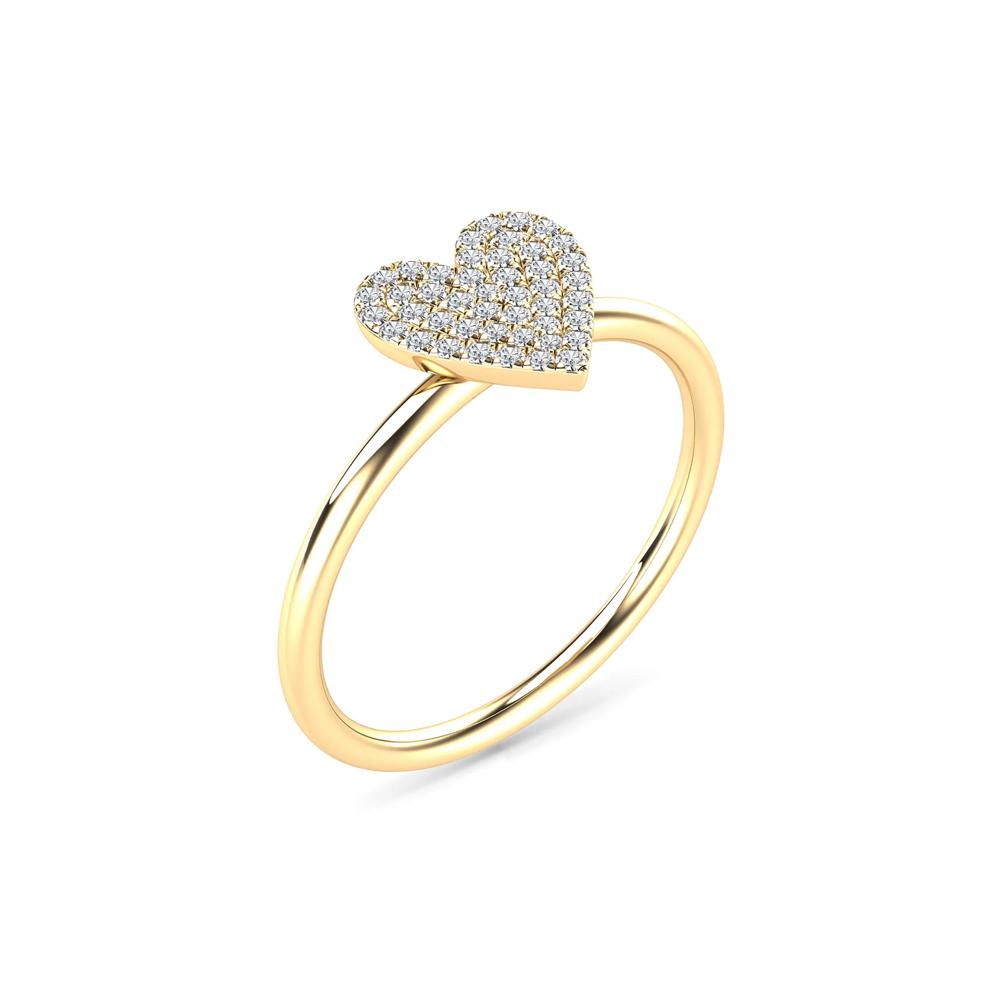 Diamond Heart Ring in 14K Yellow Gold (1/8 ct. tw.) – Image 5 of 5