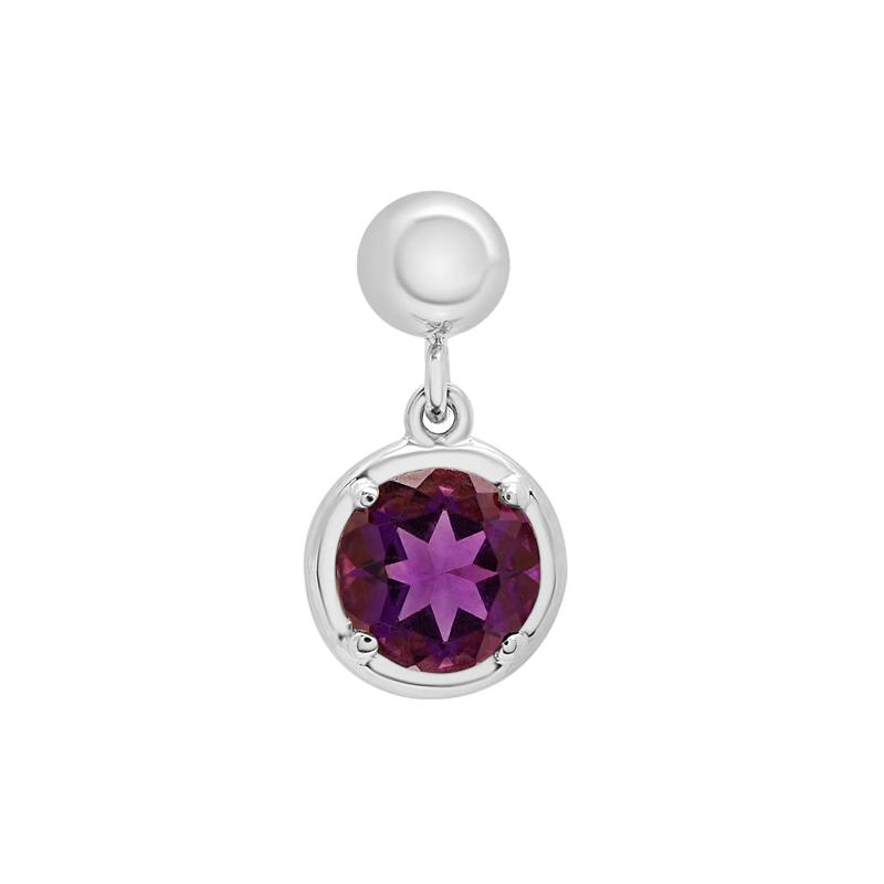 Amethyst Birthstone Bead Charm in Sterling Silver – Image 1 of 3