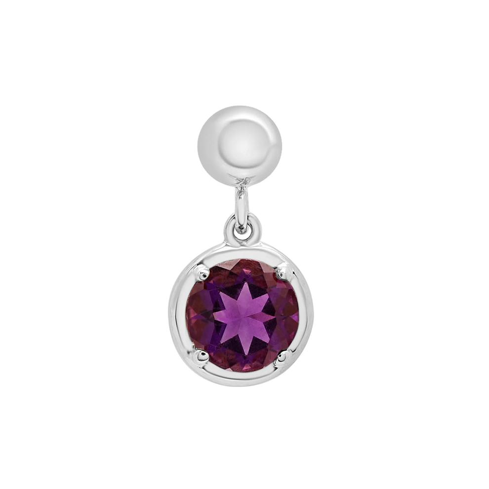 Amethyst Birthstone Bead Charm in Sterling Silver – Image 1 of 3