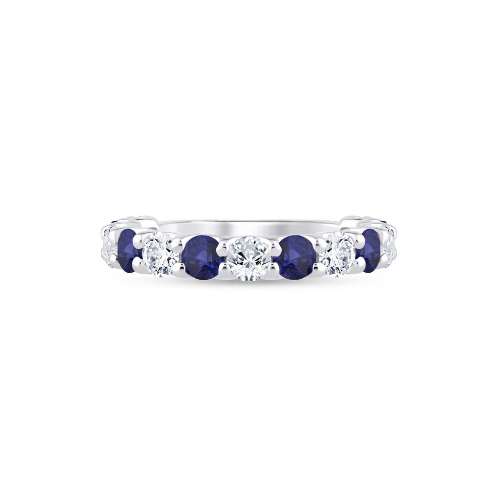 Lab Grown Diamond and Lab-Created Gemstone Anniversary Band in 14K Gold – Image 1 of 1