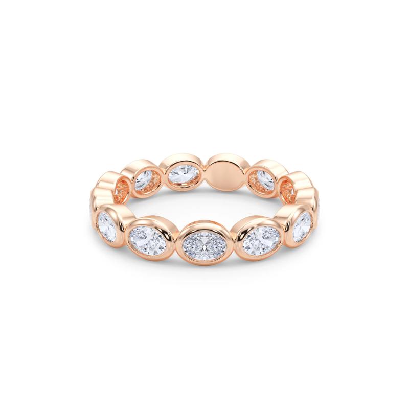 Lab Grown Diamond Oval True Eternity Band in 14K Rose Gold  – Image 4 of 5