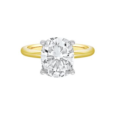 Lab Grown Diamond Elongated Cushion-Cut Engagement Ring in 14K Yellow and White Gold (3 ct. tw.)