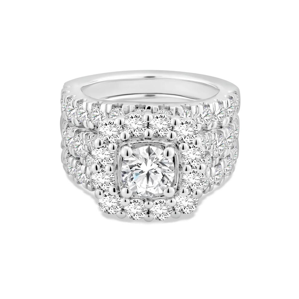 Lab Grown Diamond Round Center Engagement Set in 14K White Gold (5 ct. tw.) – Image 1 of 6