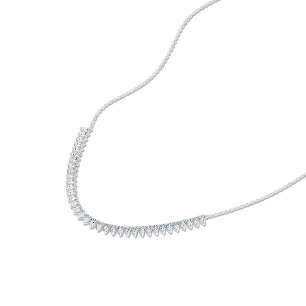 Lab Grown Diamond Pear-Shaped Frontal Necklace in 14K White Gold (2 ct. tw.) – Image 4 of 4