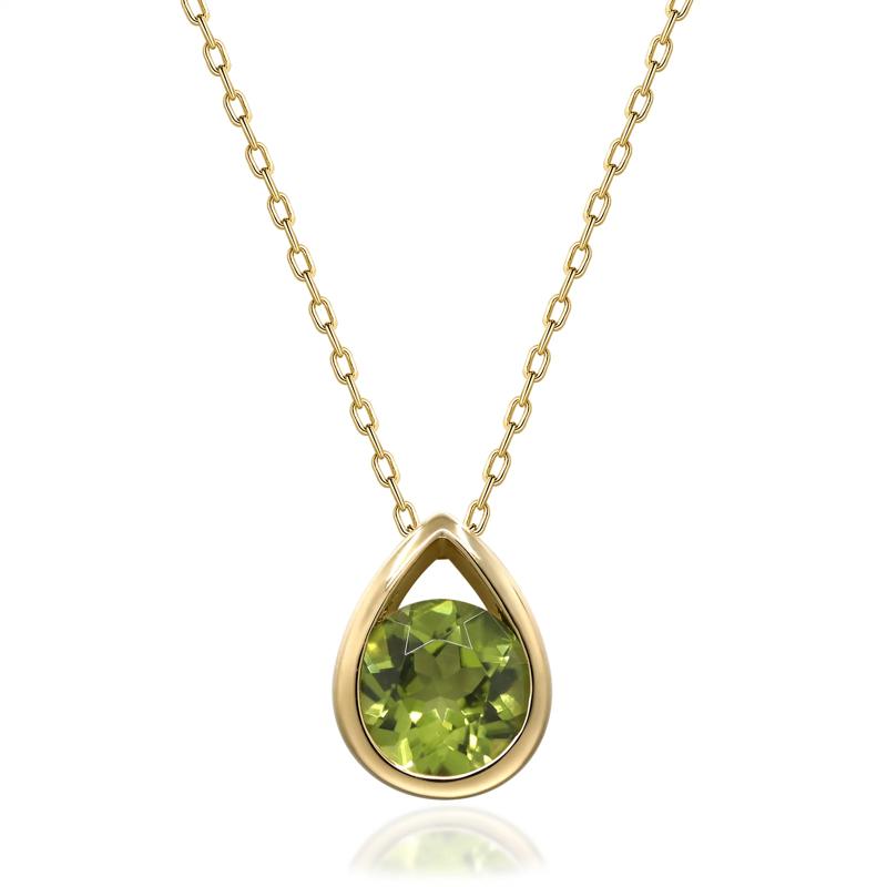 Round Peridot Pendant in 10K Yellow Gold – Image 1 of 3