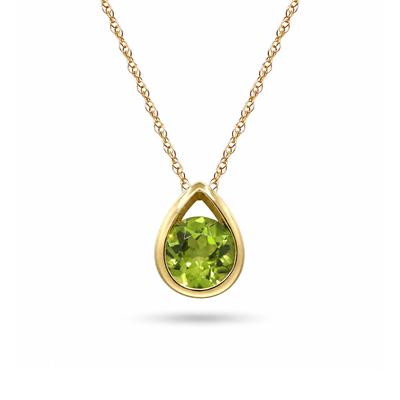 Round Peridot Pendant in 10K Yellow Gold