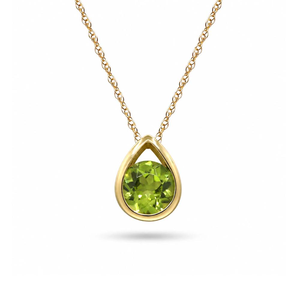 Round Peridot Pendant in 10K Yellow Gold – Image 1 of 3