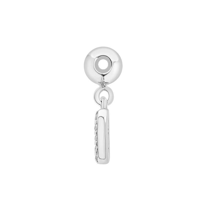 Diamond Accent D Initial Bead Charm in Sterling Silver – Image 2 of 3
