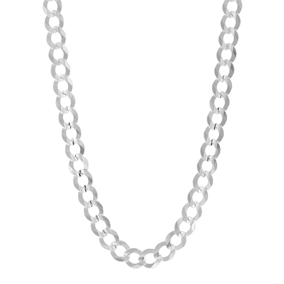 Solid Comfort Curb Chain in 14K White Gold, 3.6mm, 18" – Image 1 of 3