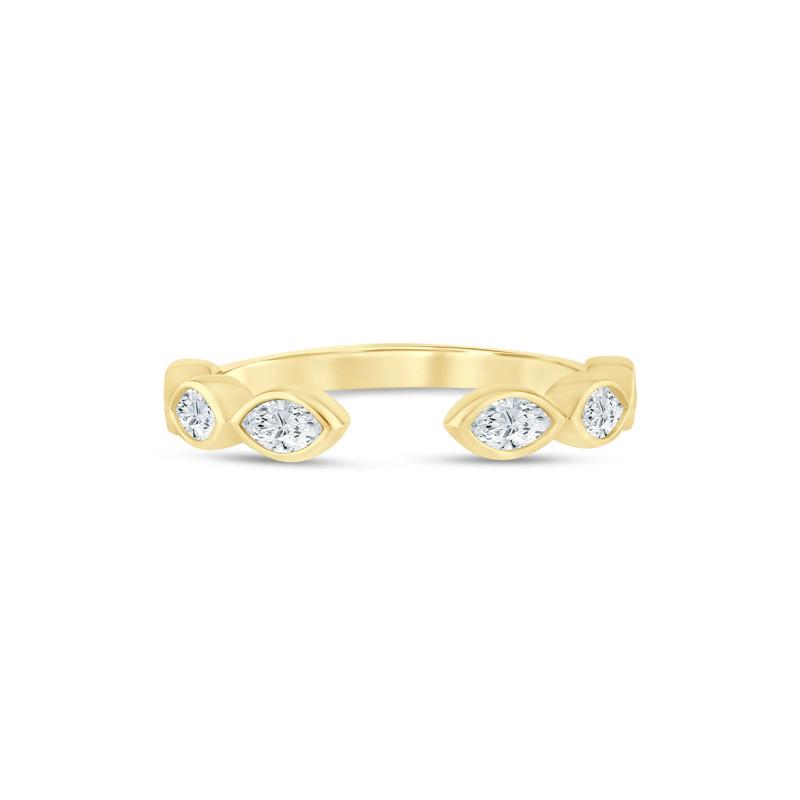 Lab Grown Diamond Marquise Open band in 14K Yellow Gold &#40;5/8 ct. tw.&#41; – Image 1 of 3