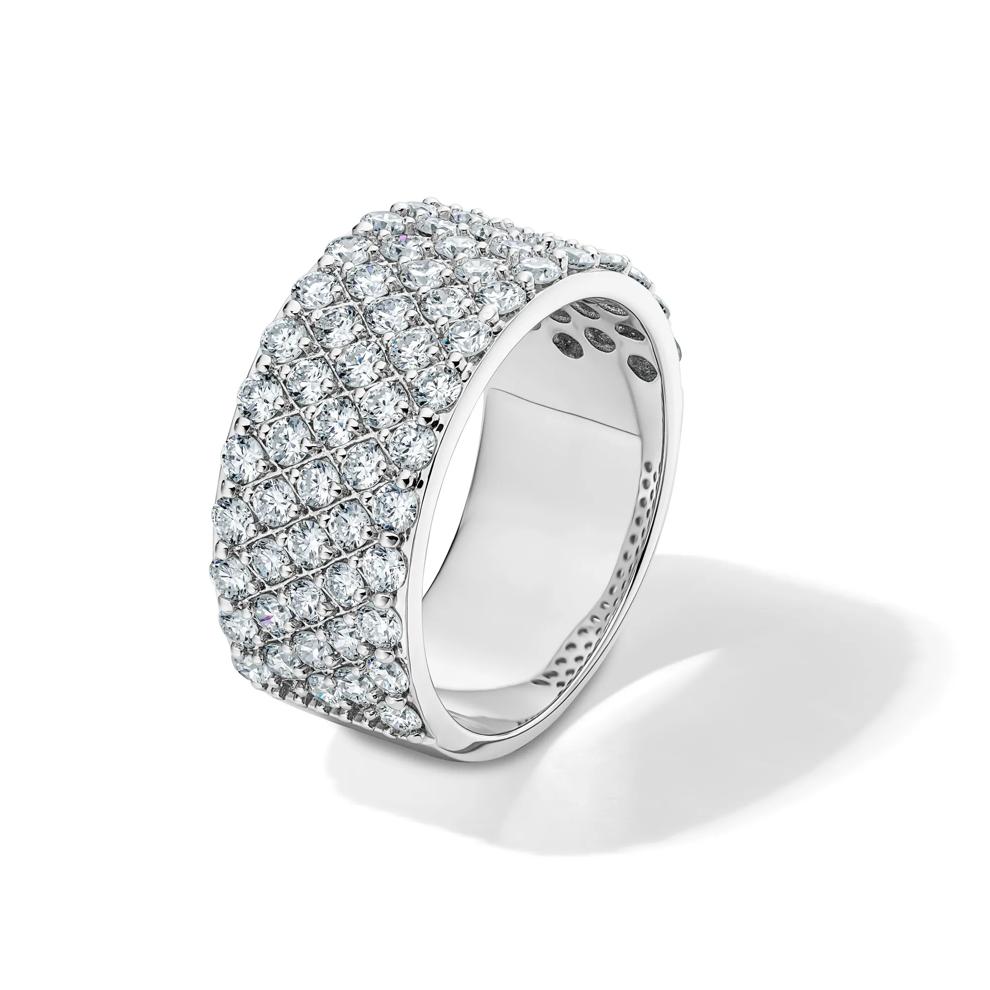 Lab Grown Diamond Pave Multi Row Band in 14K White Gold (2 ct. tw.) – Image 4 of 4