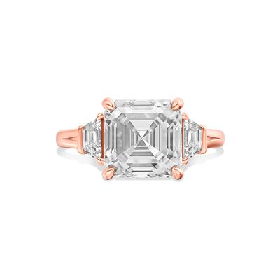 Bunny Lab Grown Diamond Asscher-Cut Engagement Ring in 18K Rose Gold (4 1/2 ct. tw.)