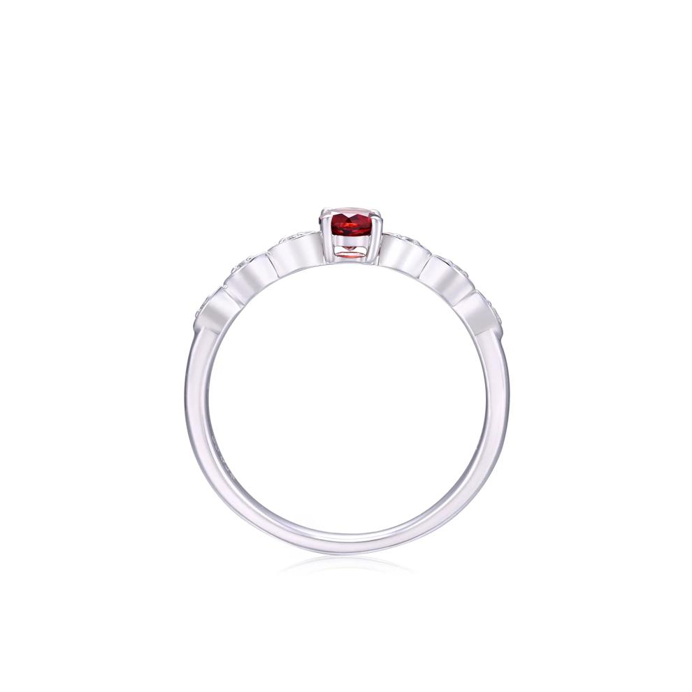 Garnet and Lab-Created White Sapphire Ring in Sterling Silver – Image 2 of 3