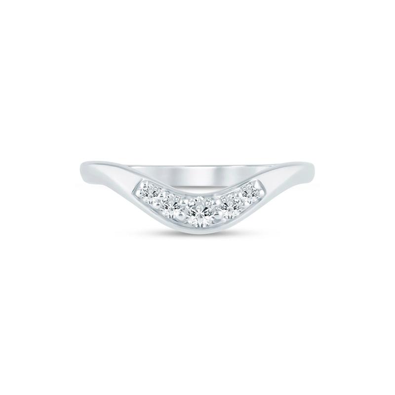 Lab Grown Diamond Contour Band in 14K White Gold &#40;1/5 ct. tw.&#41; – Image 1 of 3