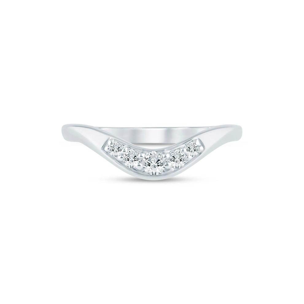 Lab Grown Diamond Contour Band in 14K White Gold (1/5 ct. tw.) – Image 1 of 3
