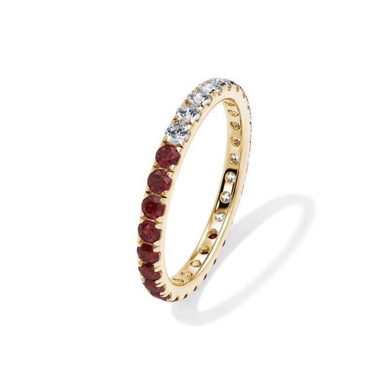 Lab Grown Diamond and Lab-Created Ruby Eternity Band in 14K Yellow Gold &#40;1/2 ct. tw.&#41; – Image 4 of 4