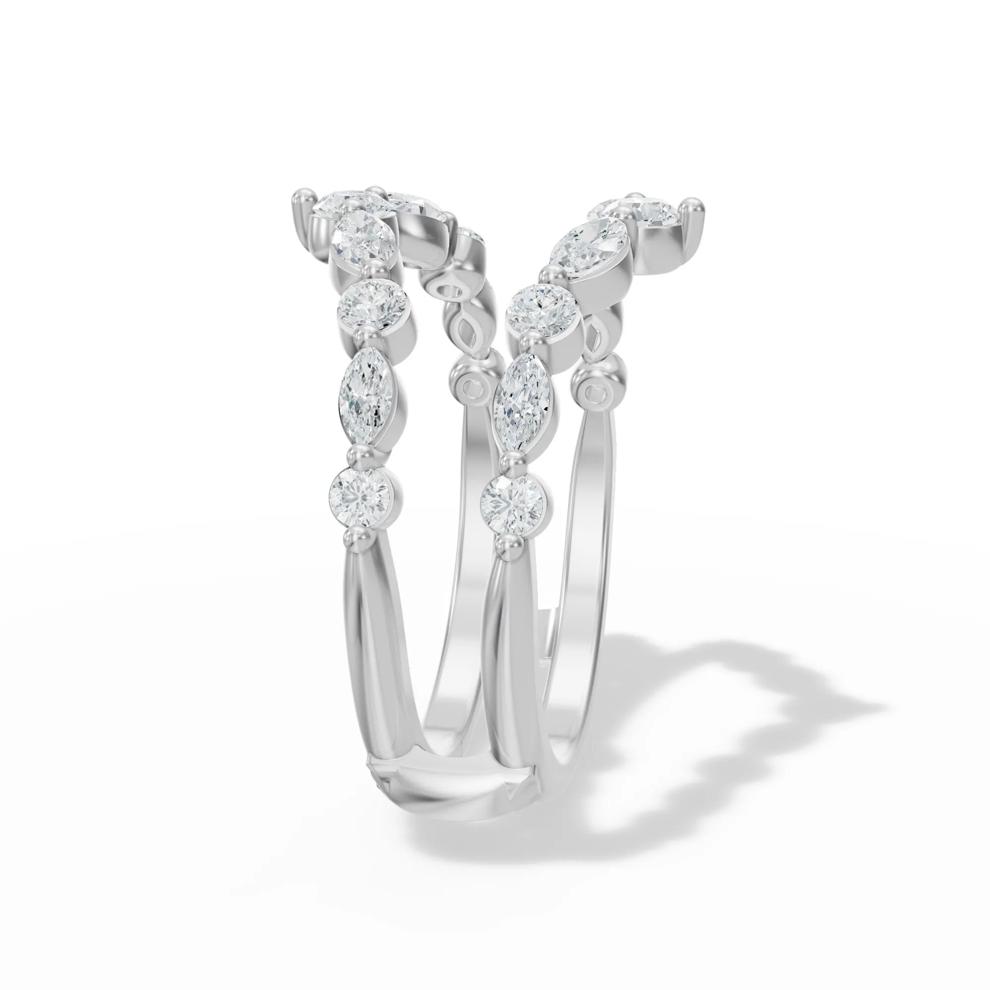 Lab Grown Diamond Marquise Insert Ring in 14K White Gold (1 ct. tw.) – Image 3 of 4
