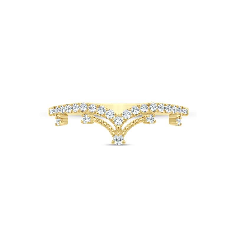 Diamond Contour Ring in 10K Yellow Gold &#40;1/5 ct. tw.&#41; – Image 1 of 3