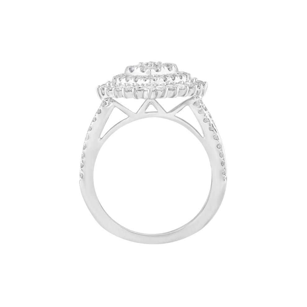 Round and Baguette Diamond Engagement Ring in 14K White Gold (2 ct. tw.) – Image 2 of 3